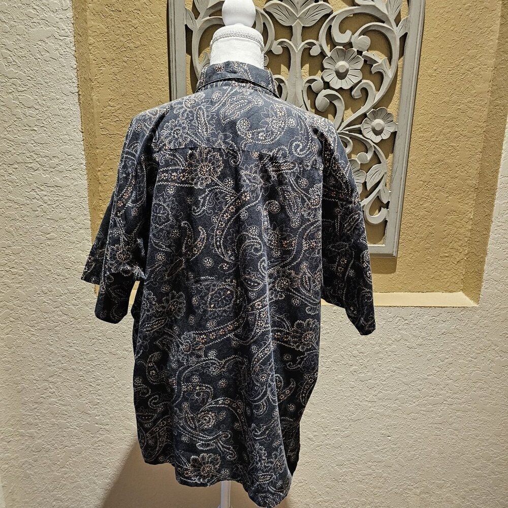 Tori Richard Men's XL Acid Black Paisley Short Sleeve Psycho Classy Hawaiian - Picture 2 of 8
